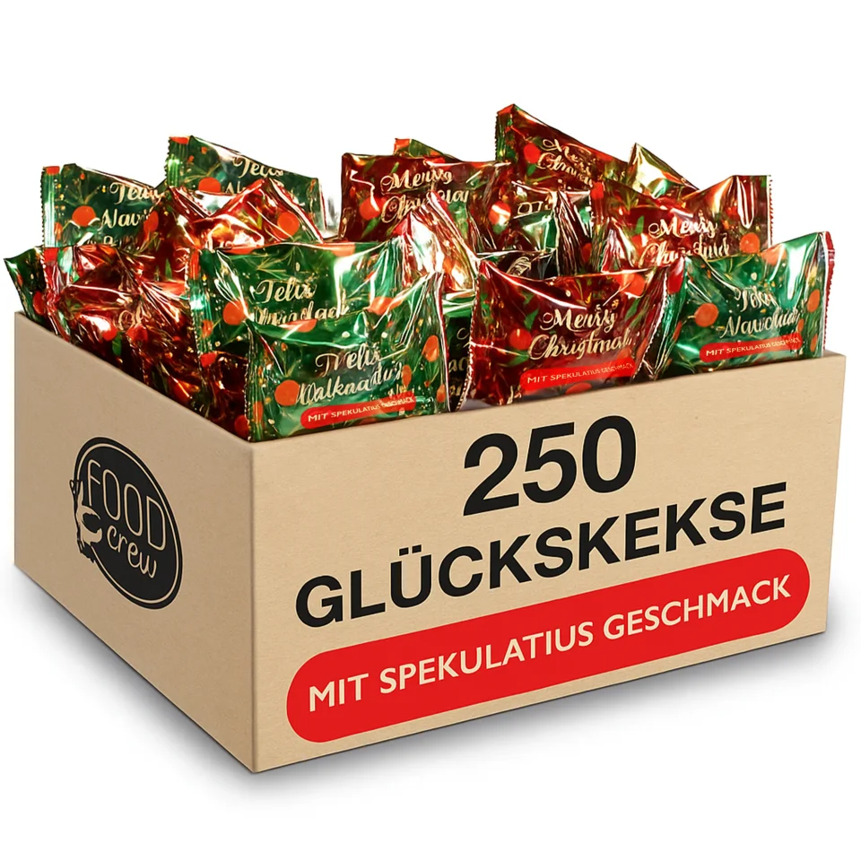 Glückskekse Weihnachten Spekulatius – 250 Stück Großpackung