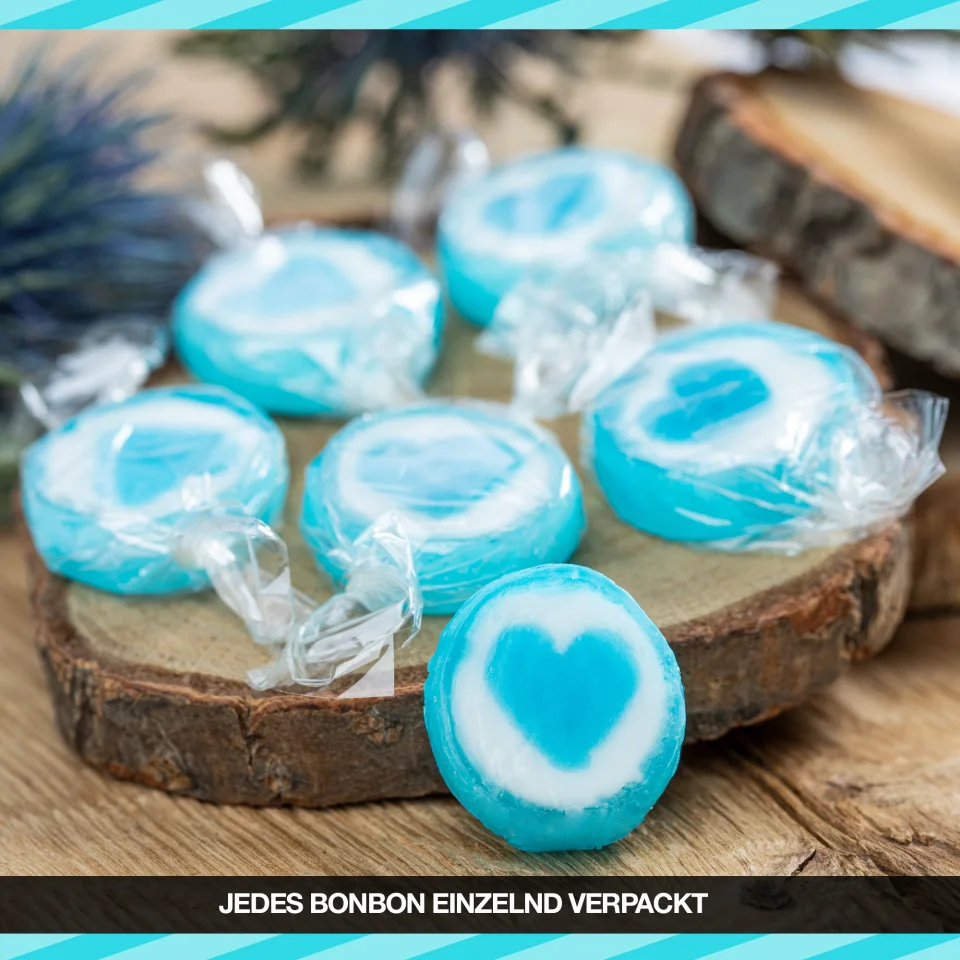 Herz-Bonbons Blau – 500 g