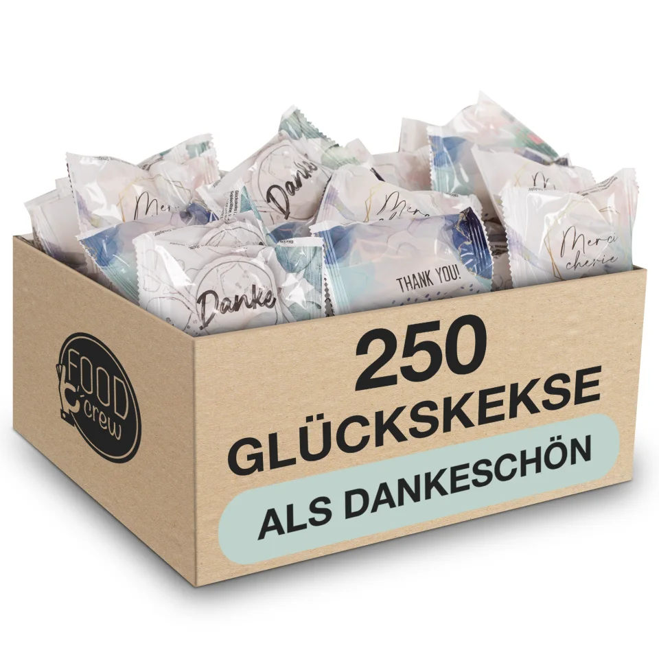 Glückskekse Danke – 250 Stück Großpackung