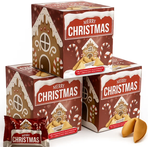 36 Weihnachtsglückskekse mit Lebkuchen-Geschmack