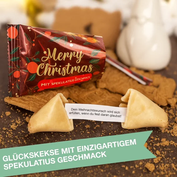 36 Weihnachtsglückskekse mit Spekulatius-Geschmack