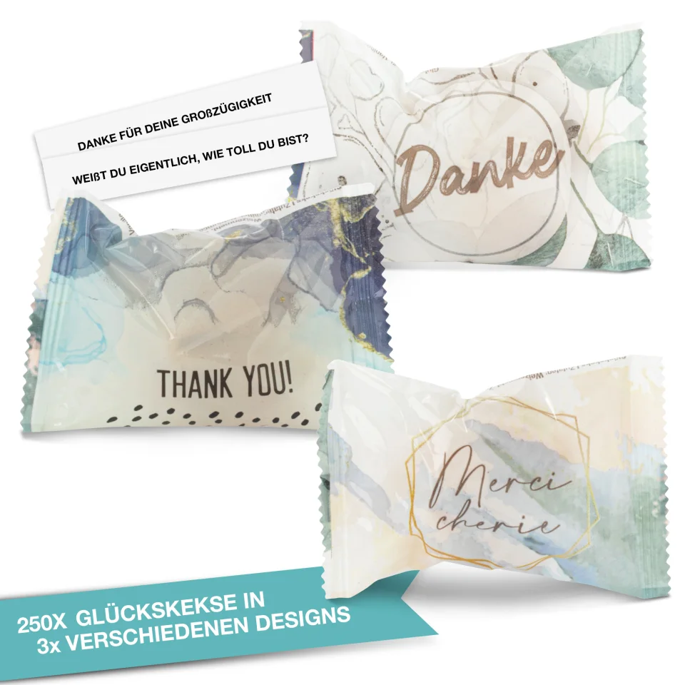 Glückskekse Danke – 250 Stück Großpackung