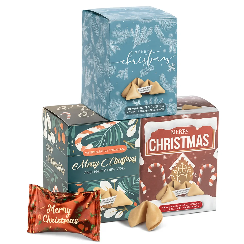 Weihnachtsglückskekse 36er Mix – Zimt, Spekulatius & Lebkuchen