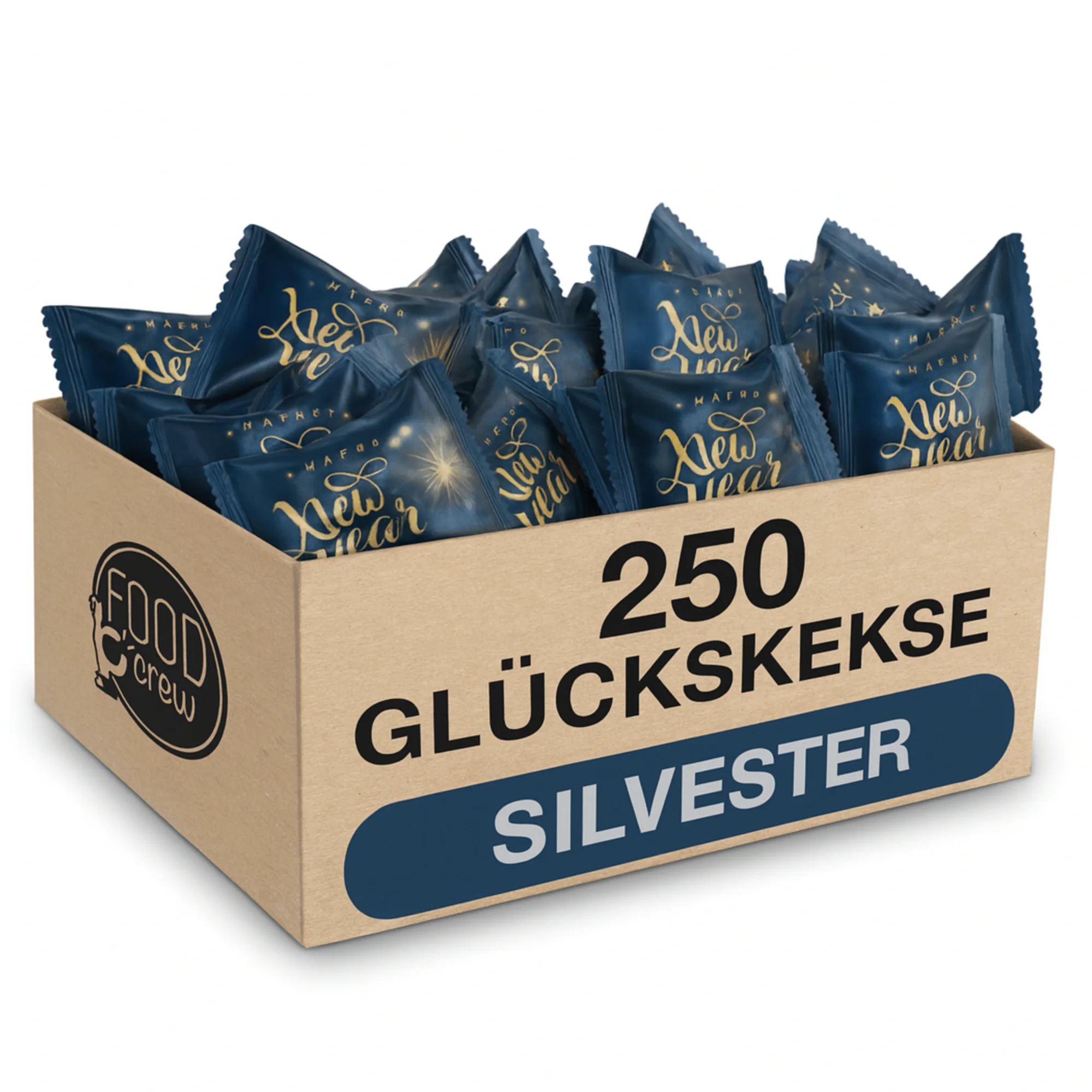 Glückskekse Silvester New Year – 250 Stück Großpackung