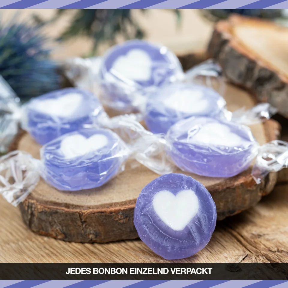 Herz-Bonbons Flieder – 500 g