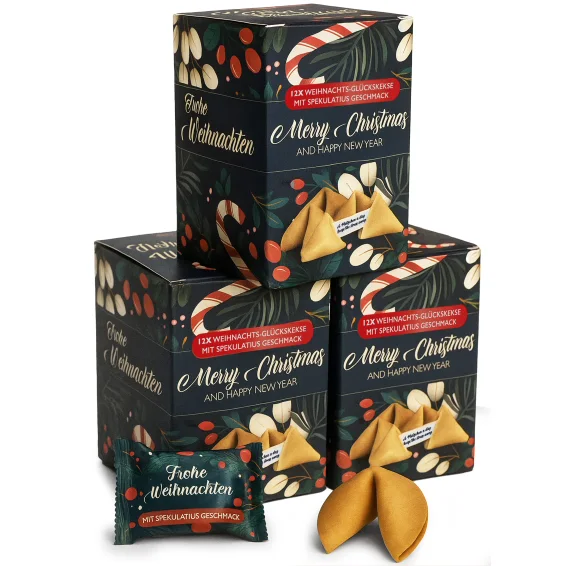 36 Weihnachtsglückskekse mit Spekulatius-Geschmack