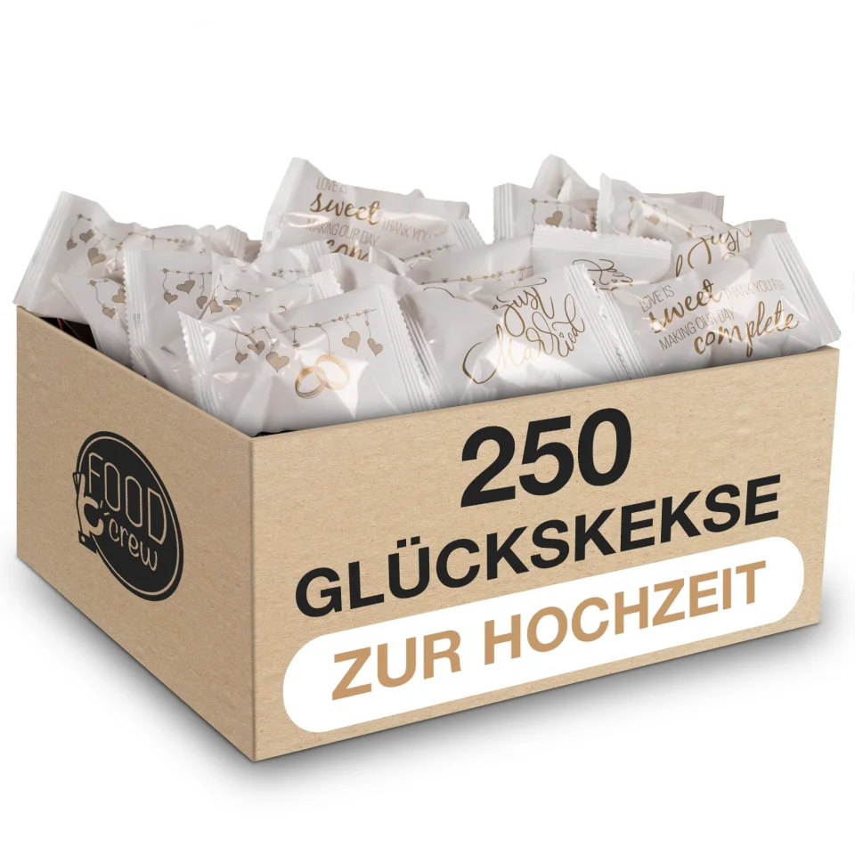 Glückskekse Hochzeit – 250 Stück Großpackung