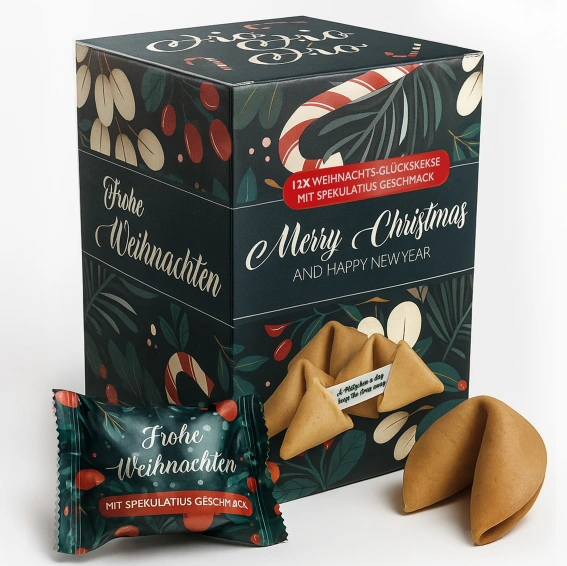 12 Weihnachtsglückskekse mit Spekulatius-Geschmack