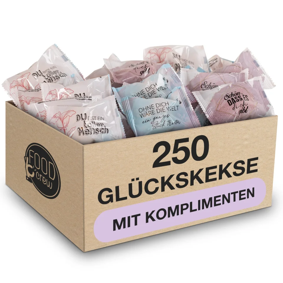 Glückskekse mit Komplimenten – 250 Stück Großpackung