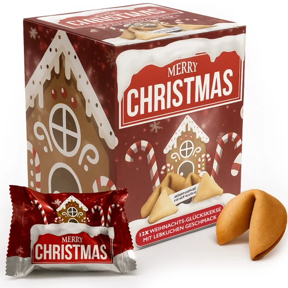 12 Weihnachtsglückskekse mit Lebkuchen-Geschmack